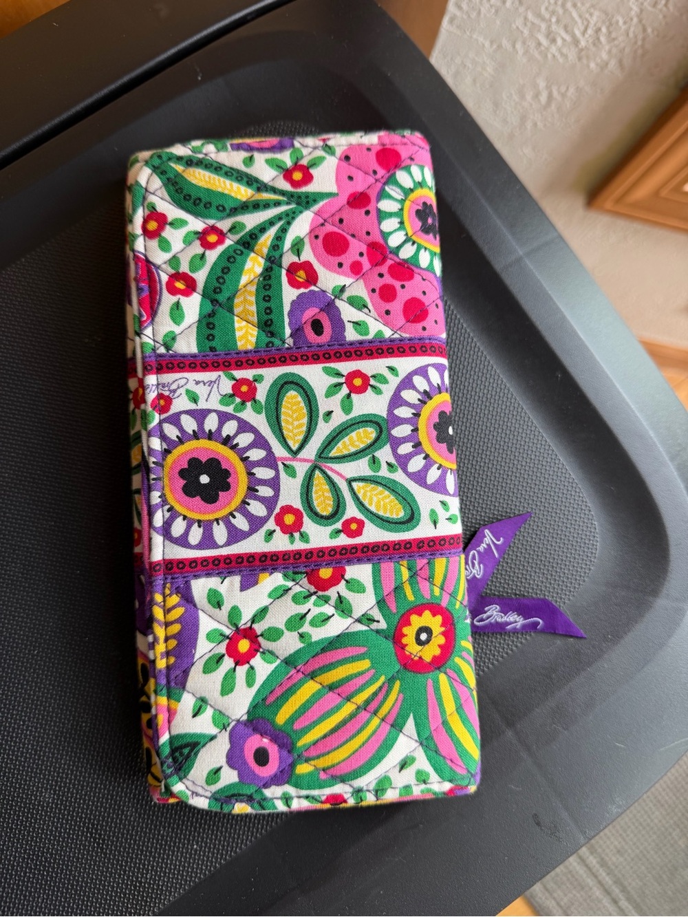 Vera Bradley Floral Patchwork Wallet in Pink, Green, Purple, Yellow
